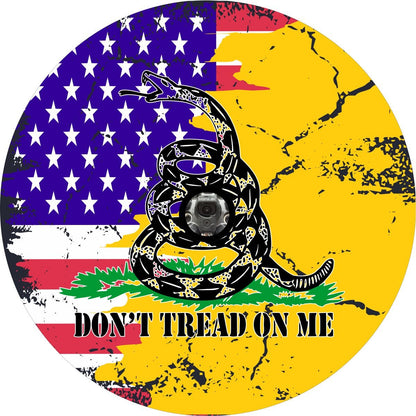 Don't Tread on Me Flag with the American Flag Bronco Spare Tire Cover - Speedlogix