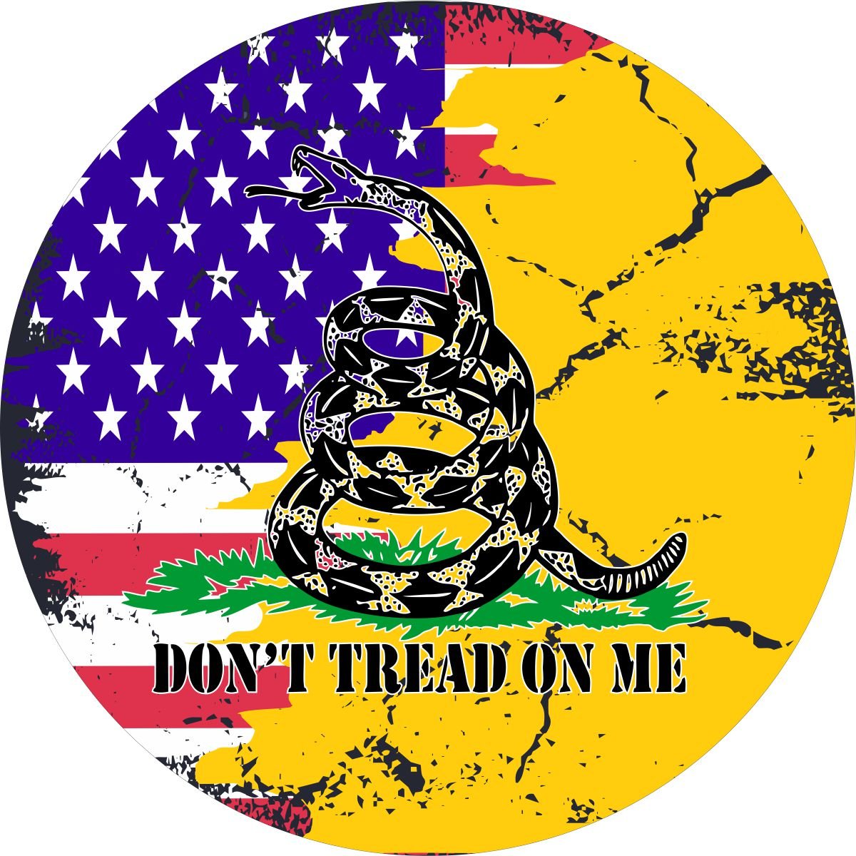Don't Tread on Me Flag with the American Flag Bronco Spare Tire Cover - Speedlogix