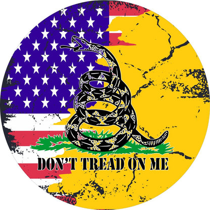 Don't Tread on Me Flag with the American Flag Bronco Spare Tire Cover - Speedlogix