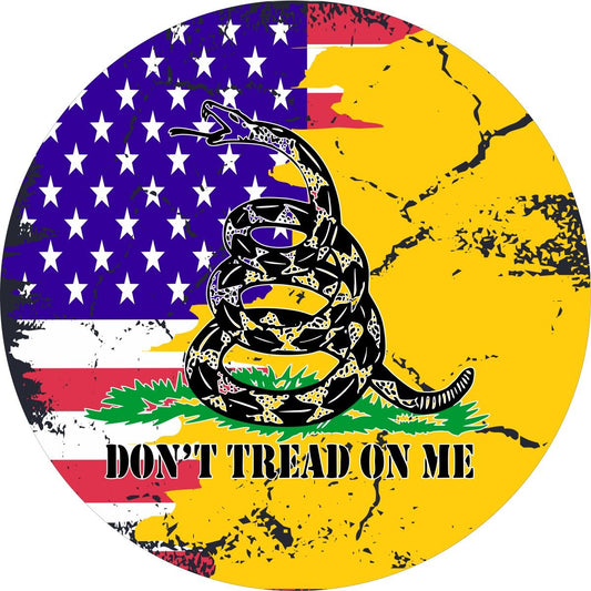 Don't Tread on Me Flag with the American Flag Bronco Spare Tire Cover - Speedlogix