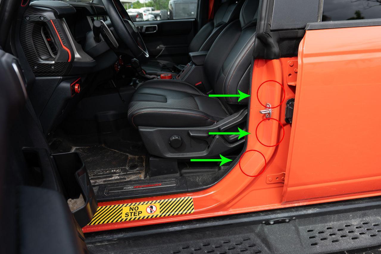 Door Jamb Sticker Cover Up Kit (Printed Series) - 2021 - 2023 Bronco - Speedlogix