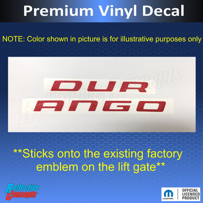 DURANGO Emblem Overlay Decal - 11 - 26 Durango - Speedlogix