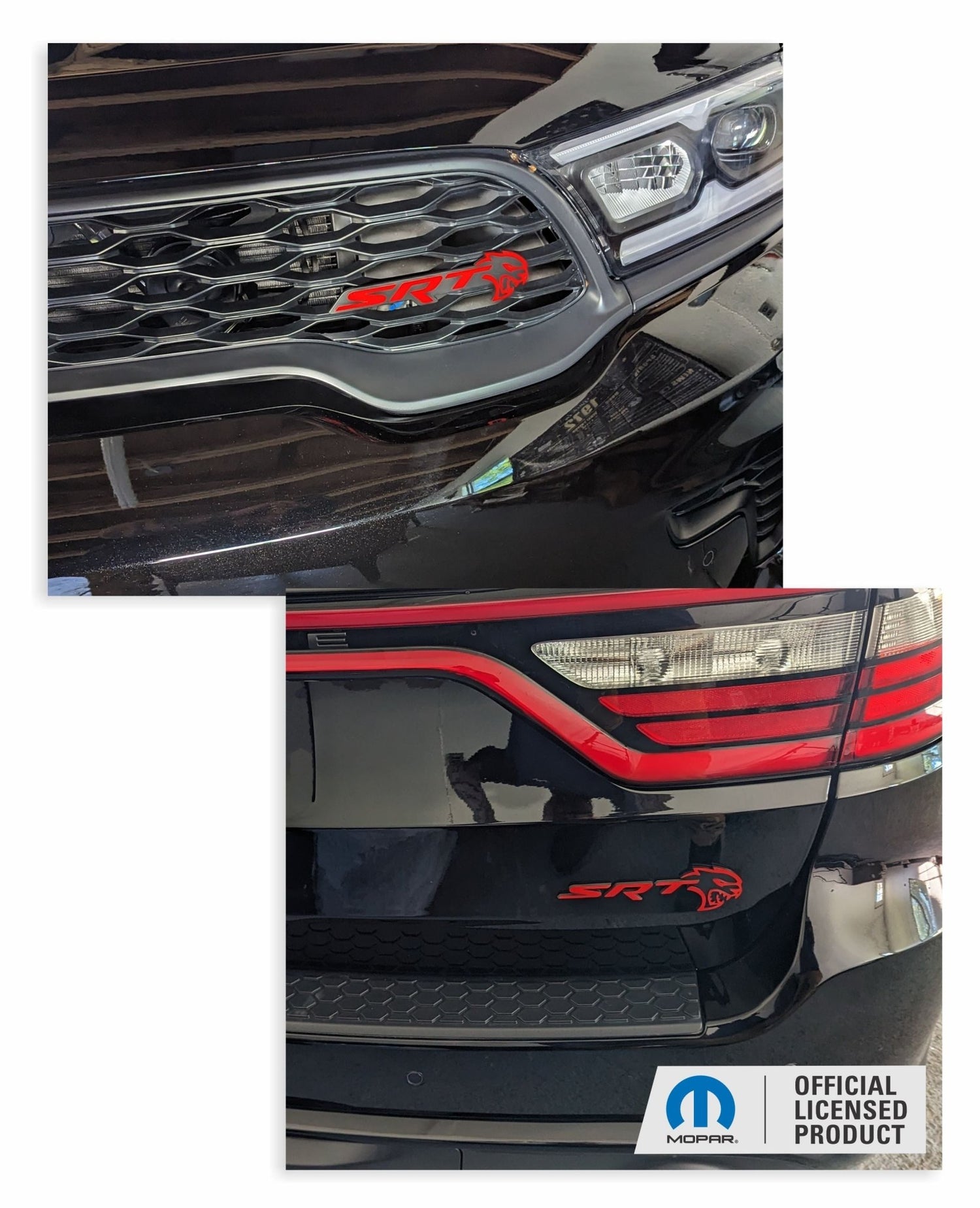 Durango SRT Hellcat Grille and Liftgate Emblem Overlay Decals - Speedlogix