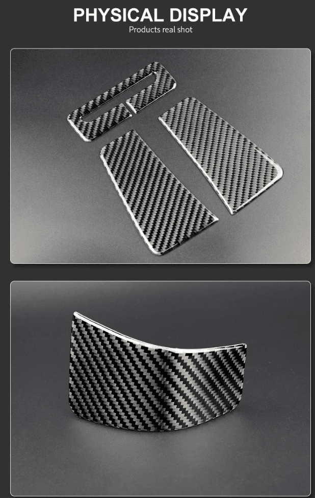 DynaCarbon 3 Piece Carbon Fiber Seat Belt Frame Panel Overlay 2015 - 2023 Challenger - Speedlogix