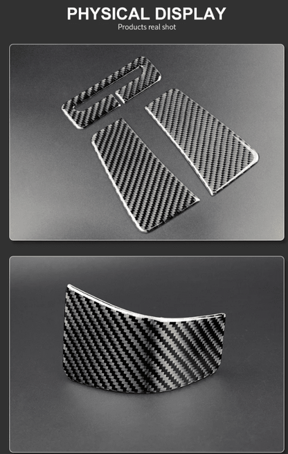 DynaCarbon 3 Piece Carbon Fiber Seat Belt Frame Panel Overlay 2015 - 2023 Challenger - Speedlogix