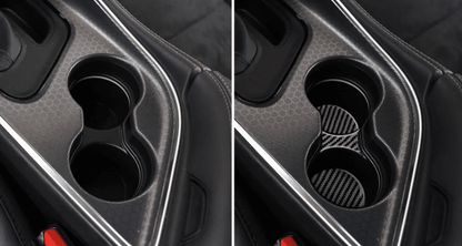 DynaCarbon Carbon Fiber 4 Piece Coaster Cover Overlay 2015 - 2023 Challenger - Speedlogix