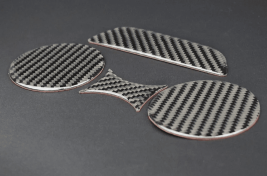 DynaCarbon Carbon Fiber 4 Piece Coaster Cover Overlay 2015 - 2023 Challenger - Speedlogix