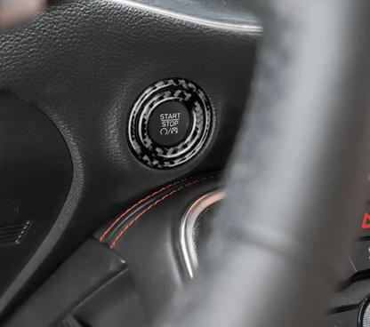DynaCarbon Carbon Fiber Car Engine Start Stop Button Cover 2015 - 2023 Challenger - Speedlogix