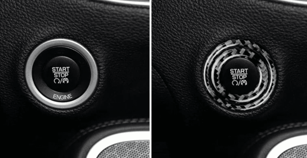 DynaCarbon Carbon Fiber Car Engine Start Stop Button Cover 2015 - 2023 Challenger - Speedlogix