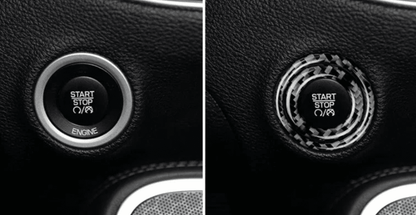 DynaCarbon Carbon Fiber Car Engine Start Stop Button Cover 2015 - 2023 Challenger - Speedlogix