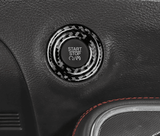 DynaCarbon Carbon Fiber Car Engine Start Stop Button Cover 2015 - 2023 Challenger - Speedlogix