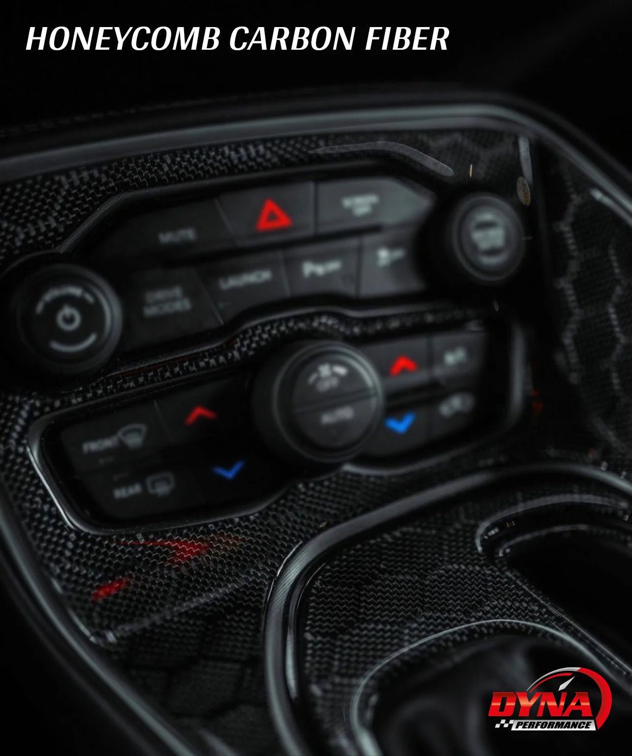DynaCarbon Carbon Fiber Full Center Console Kit 2015 - 2023 Challenger - Speedlogix