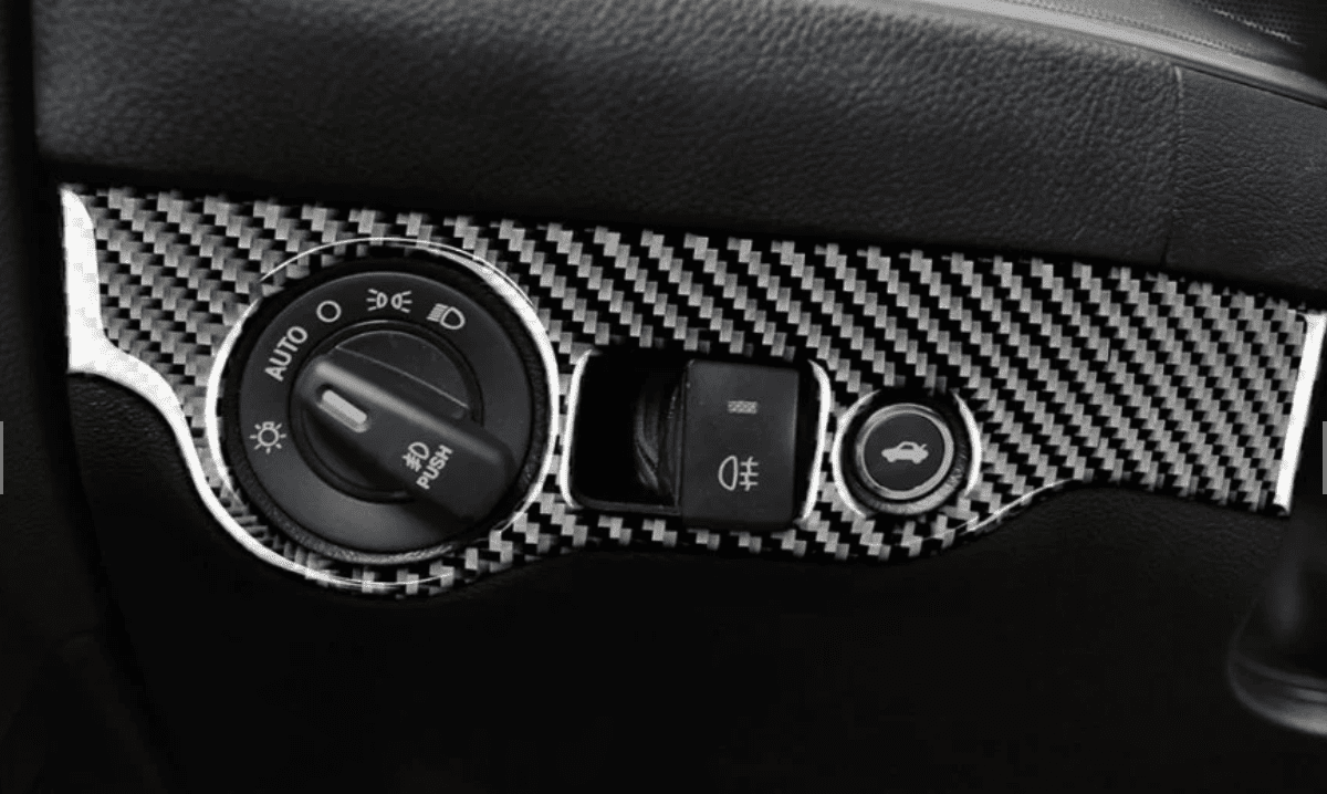 DynaCarbon Carbon Fiber Headlight Control Trim 2015 - 2023 Challenger - Speedlogix