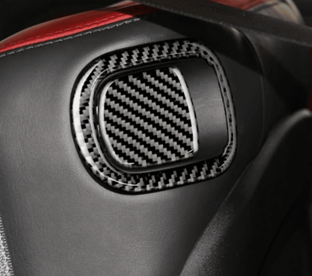 DynaCarbon Carbon Fiber Rear Seat Pull Overlay 2015 - 2023 Challenger - Speedlogix