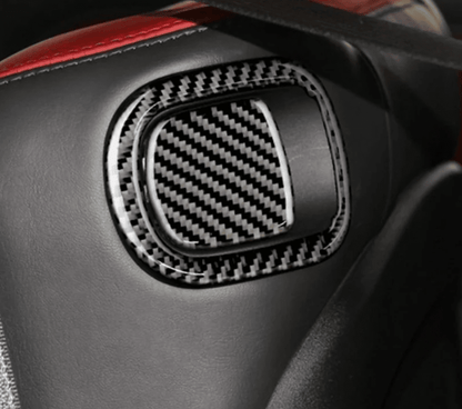 DynaCarbon Carbon Fiber Rear Seat Pull Overlay 2015 - 2023 Challenger - Speedlogix