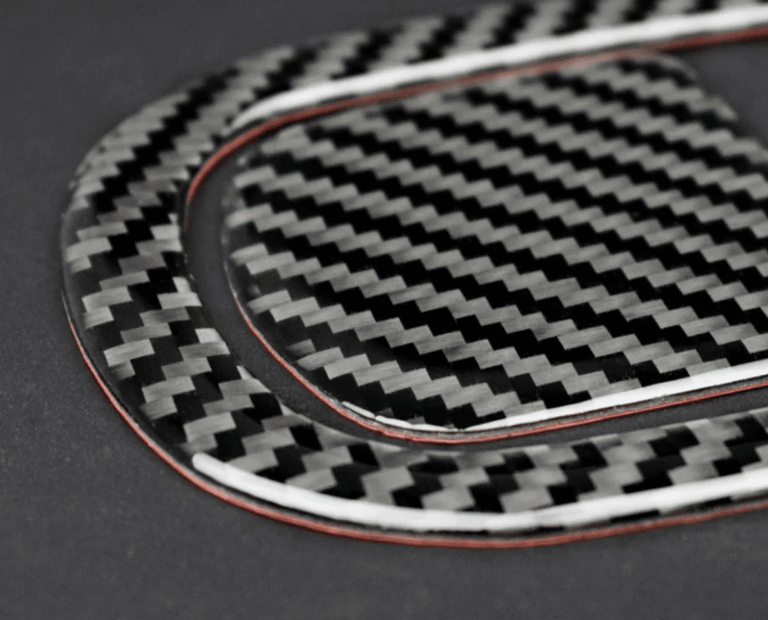 DynaCarbon Carbon Fiber Rear Seat Pull Overlay 2015 - 2023 Challenger - Speedlogix