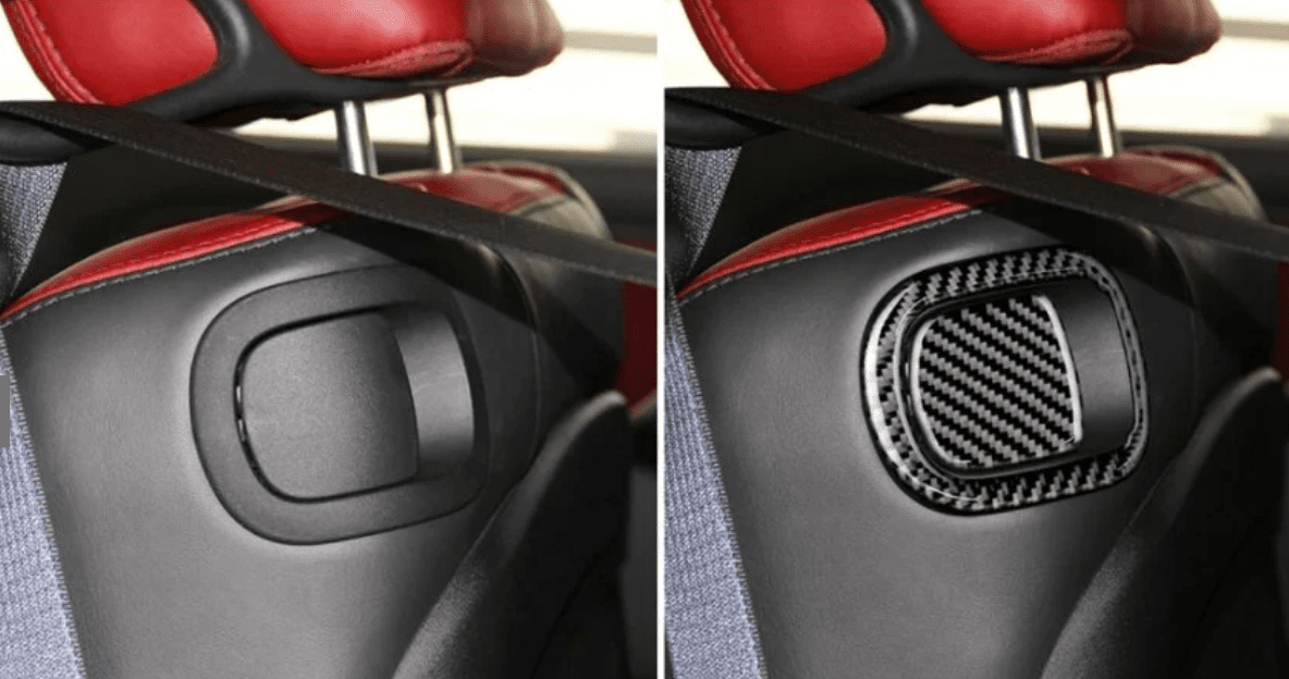 DynaCarbon Carbon Fiber Rear Seat Pull Overlay 2015 - 2023 Challenger - Speedlogix