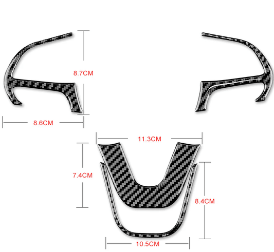 DynaCarbon Carbon Fiber Steering Wheel Trim 2015 - 2023 Charger - Speedlogix
