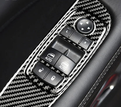 DynaCarbon Carbon Fiber Window Control Trim Overlay 2015 - 2023 Challenger - Speedlogix