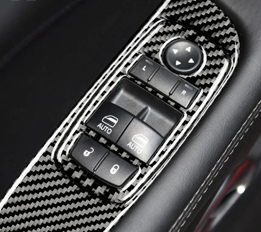 DynaCarbon Carbon Fiber Window Control Trim Overlay 2015 - 2023 Challenger - Speedlogix
