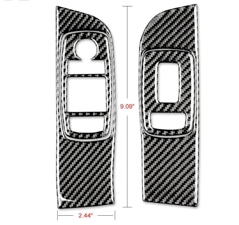 DynaCarbon Carbon Fiber Window Control Trim Overlay 2015 - 2023 Challenger - Speedlogix