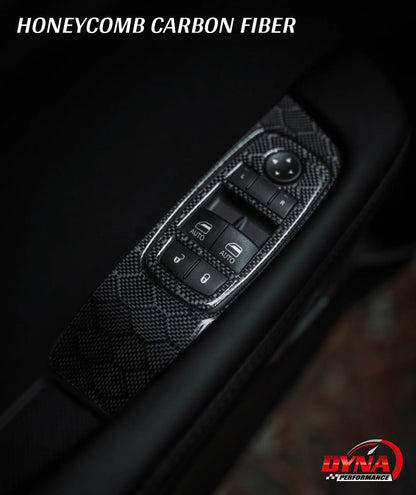 DynaCarbon Carbon Fiber Window Control Trim Overlay 2015 - 2023 Challenger - Speedlogix