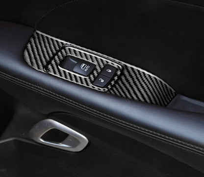 DynaCarbon Carbon Fiber Window Control Trim Overlay 2015 - 2023 Challenger - Speedlogix
