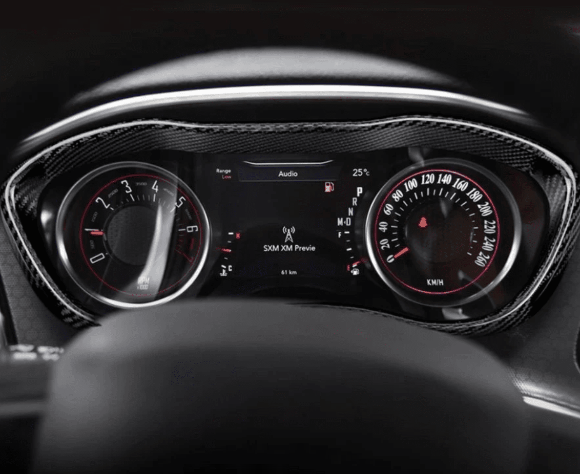 DynaCarbon Hard Carbon Fiber Speedometer Insert 2015 - 2023 Challenger - Speedlogix