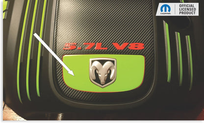 Engine Cover FRONT Overlay Decal - 06 - 08 Charger 5.7 - Speedlogix