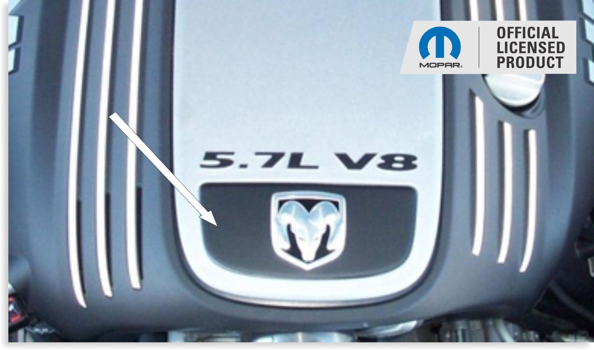 Engine Cover FRONT Overlay Decal - 06 - 08 Charger 5.7 - Speedlogix