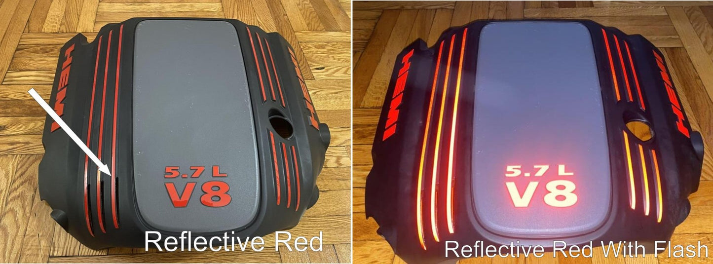 Engine Cover STRIPE Decals - 09 - 23 Challenger 5.7L - Speedlogix