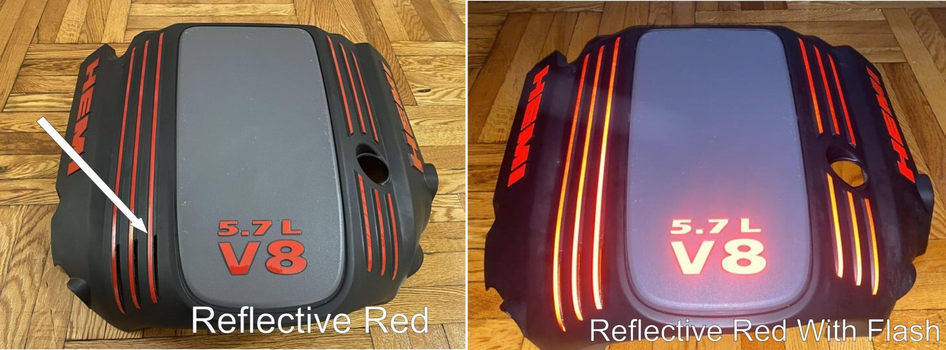 Engine Cover STRIPE Decals - 09 - 23 Challenger 5.7L - Speedlogix