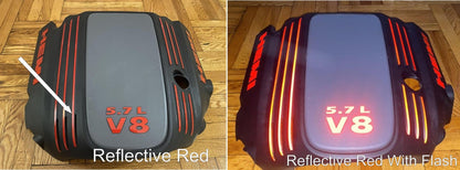 Engine Cover STRIPE Decals - 09 - 23 Challenger 5.7L - Speedlogix