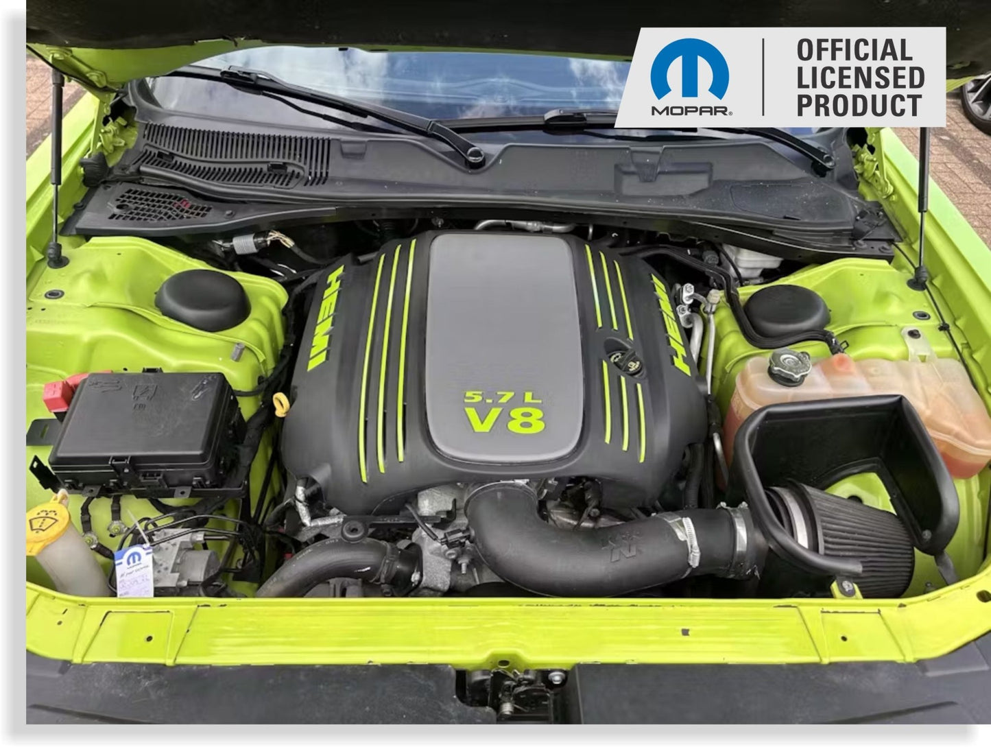 Engine Cover STRIPE Decals - 09 - 23 Challenger 5.7L - Speedlogix