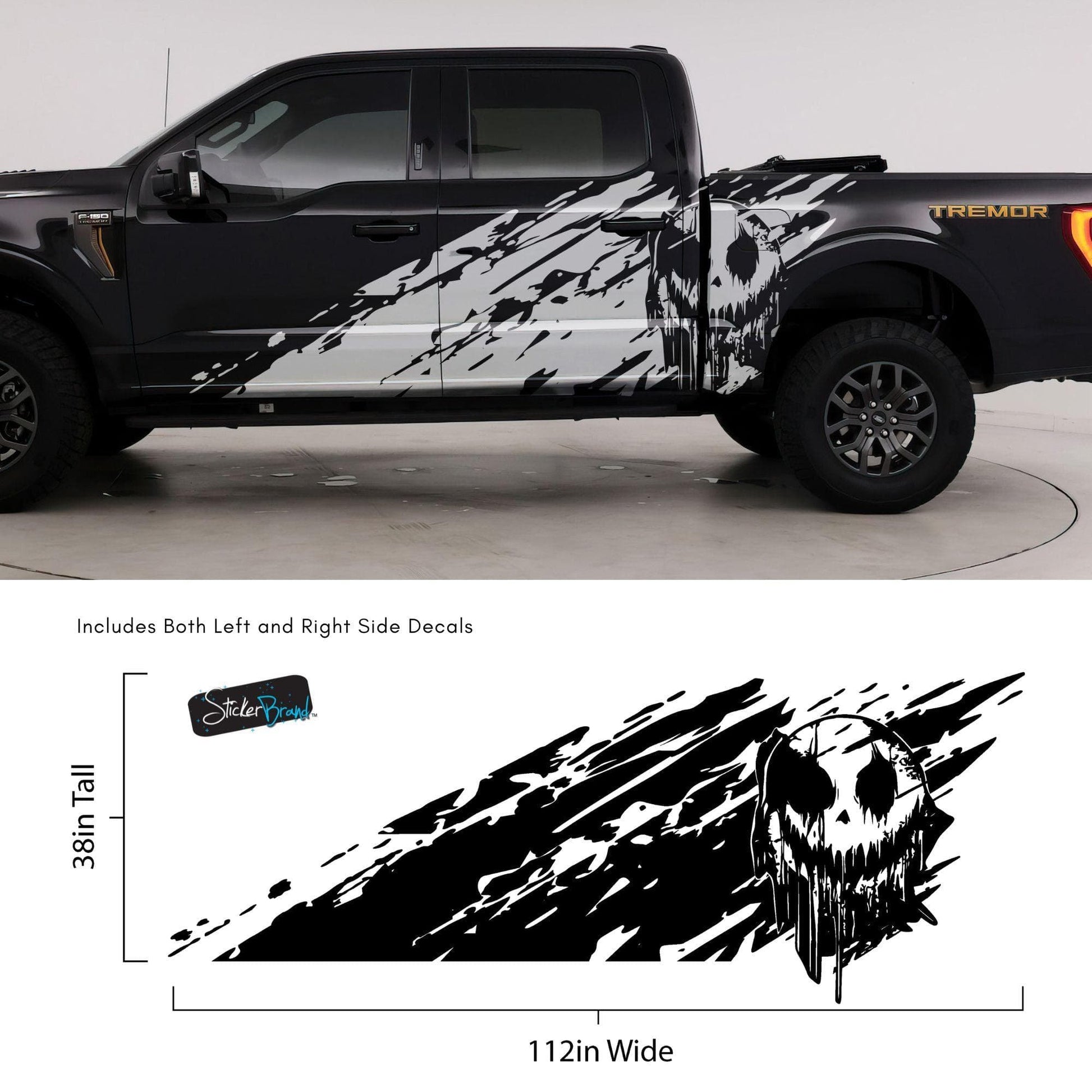 Evil Smiling Face Mud Splash Truck Decal Sticker. 6938 - Speedlogix