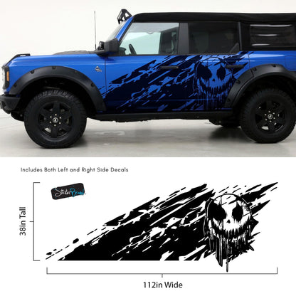 Evil Smiling Face Mud Splash Truck Decal Sticker. 6938 - Speedlogix