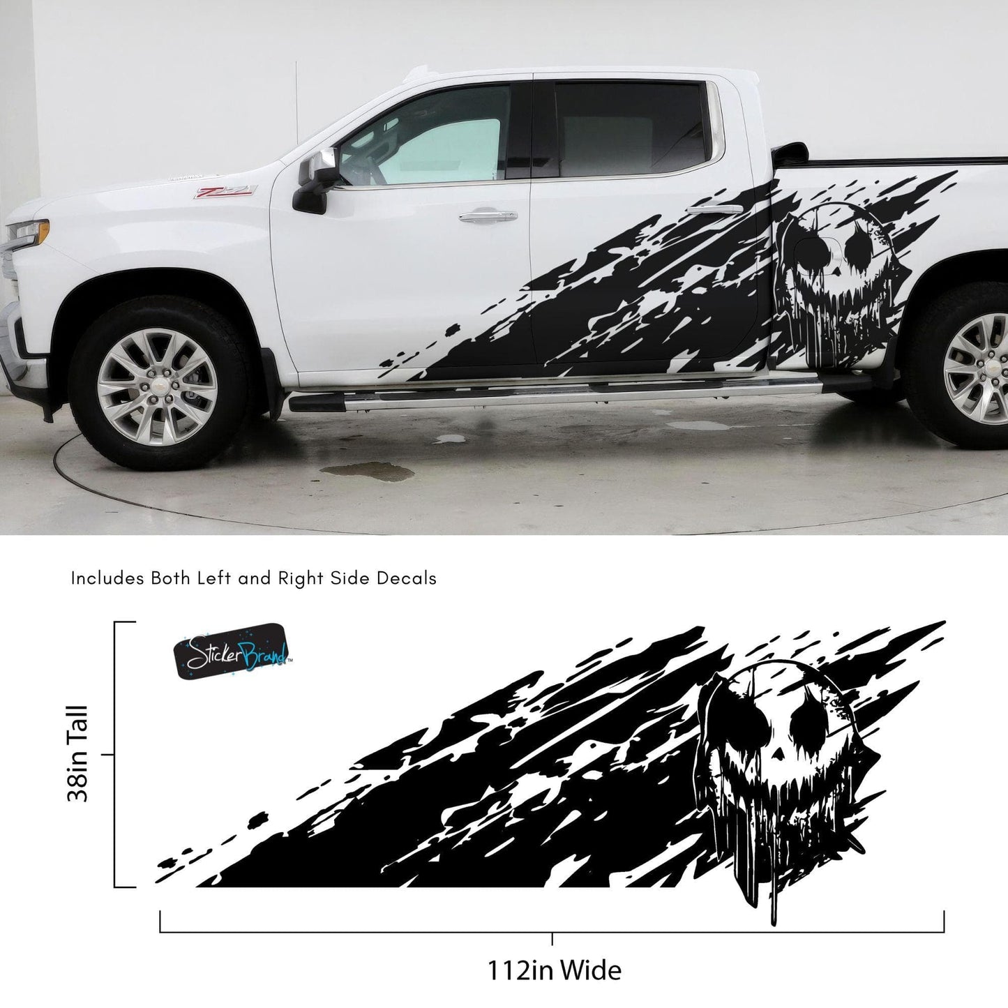 Evil Smiling Face Mud Splash Truck Decal Sticker. 6938 - Speedlogix