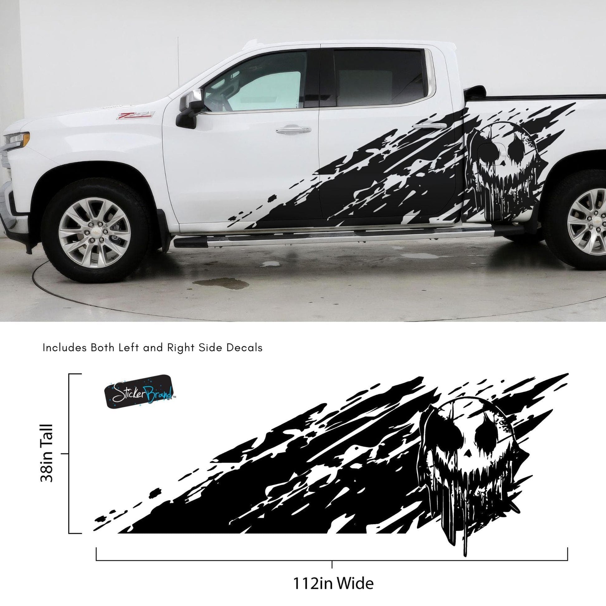 Evil Smiling Face Mud Splash Truck Decal Sticker. 6938 - Speedlogix