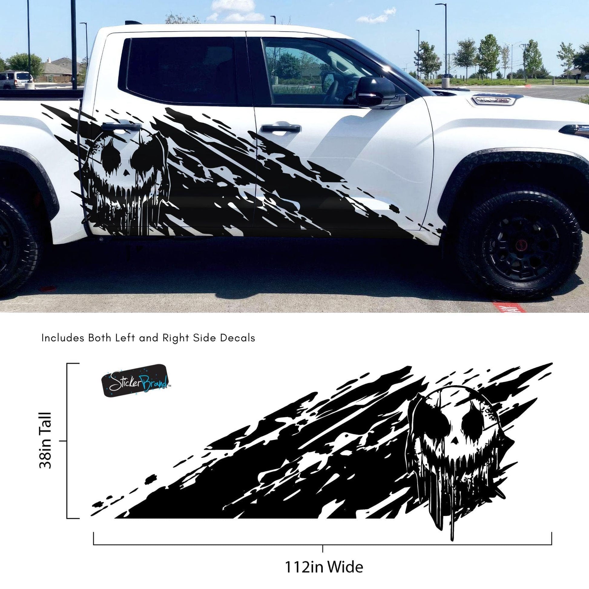 Evil Smiling Face Mud Splash Truck Decal Sticker. 6938 - Speedlogix
