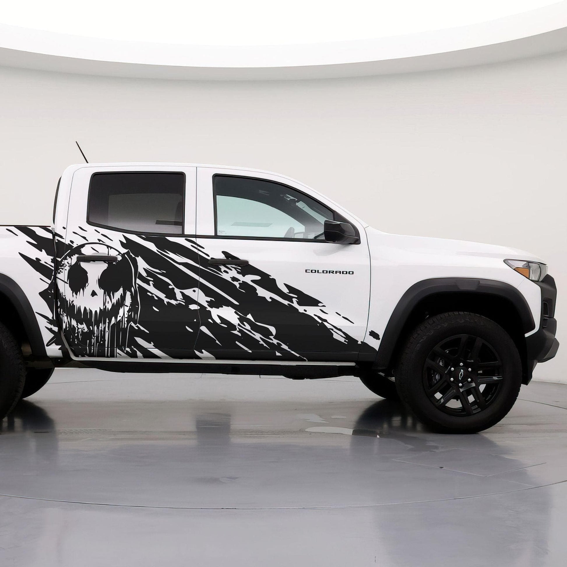 Evil Smiling Face Mud Splash Truck Decal Sticker. 6938 - Speedlogix