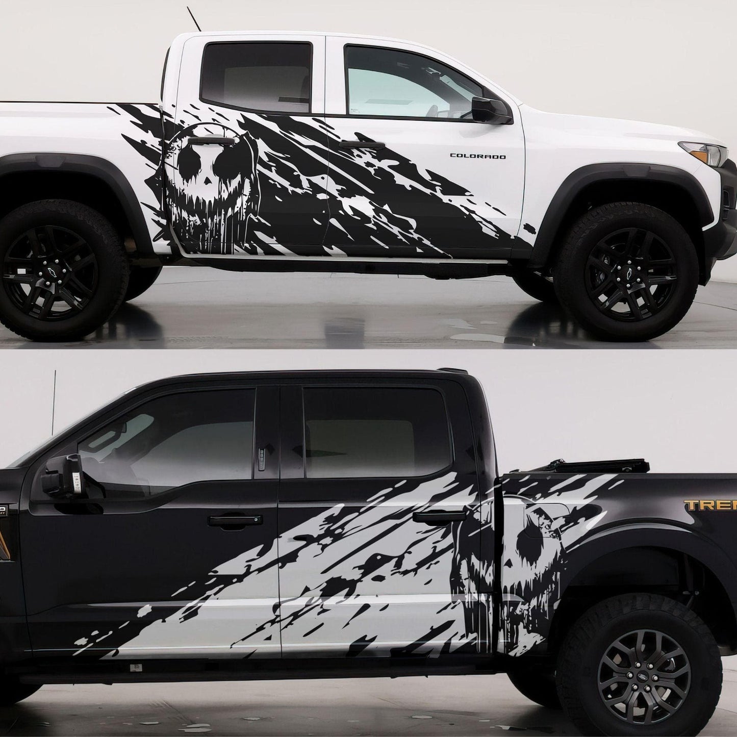 Evil Smiling Face Mud Splash Truck Decal Sticker. 6938 - Speedlogix