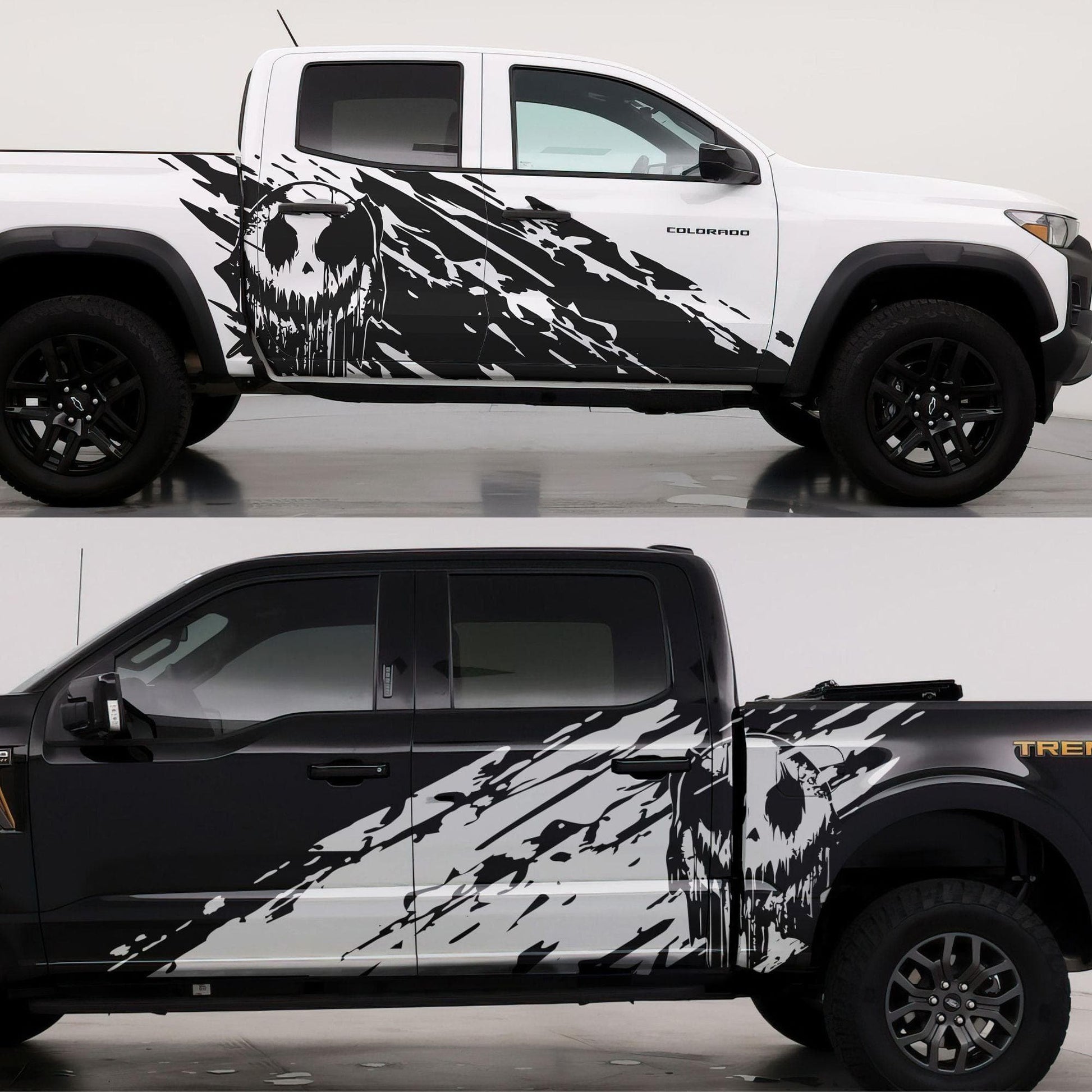 Evil Smiling Face Mud Splash Truck Decal Sticker. 6938 - Speedlogix