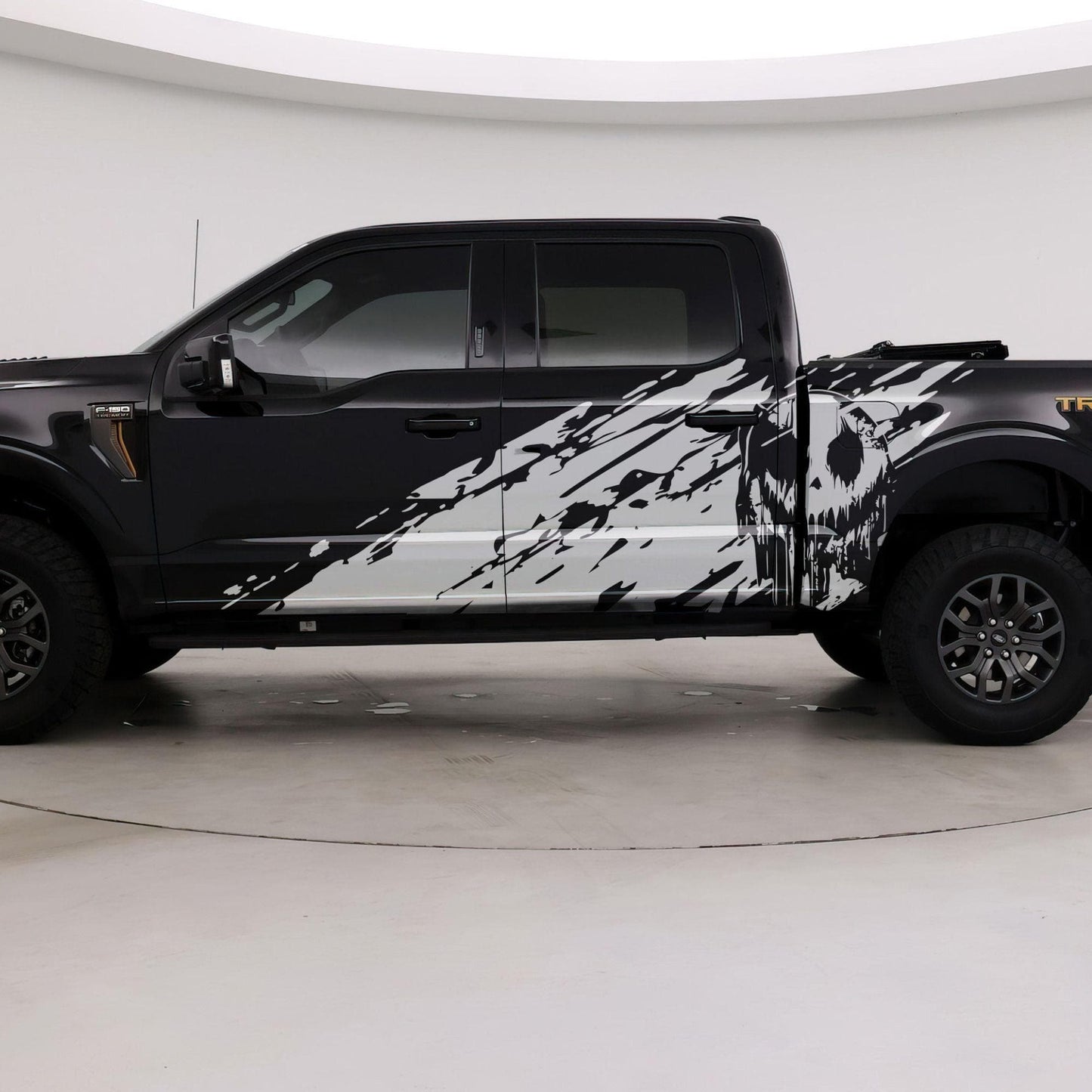 Evil Smiling Face Mud Splash Truck Decal Sticker. 6938 - Speedlogix