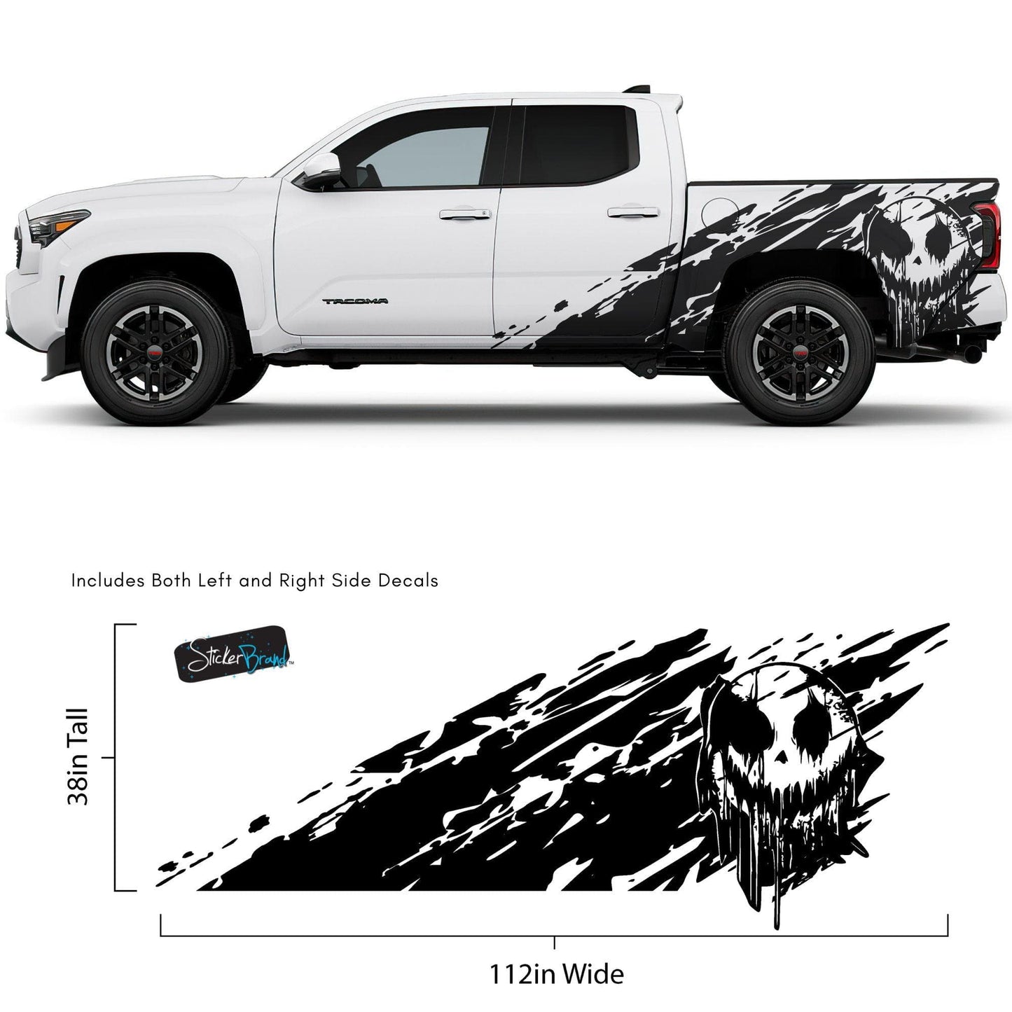 Evil Smiling Face Mud Splash Truck Decal Sticker. 6938 - Speedlogix