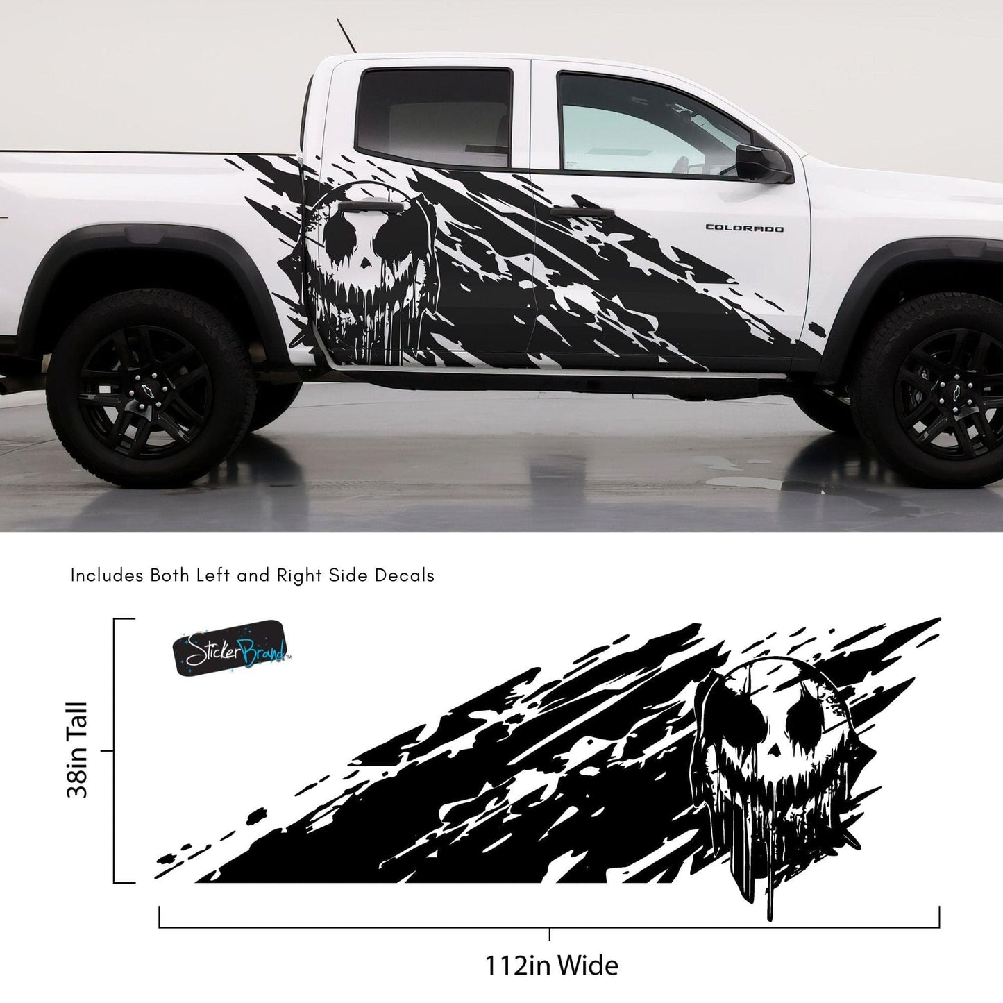 Evil Smiling Face Mud Splash Truck Decal Sticker. 6938 - Speedlogix
