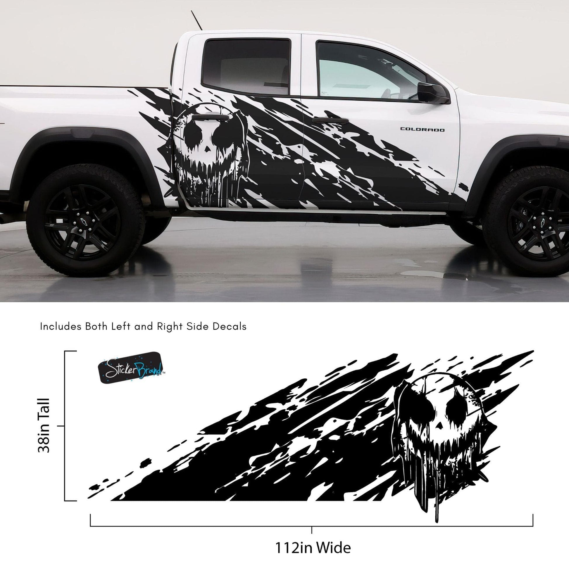 Evil Smiling Face Mud Splash Truck Decal Sticker. 6938 - Speedlogix