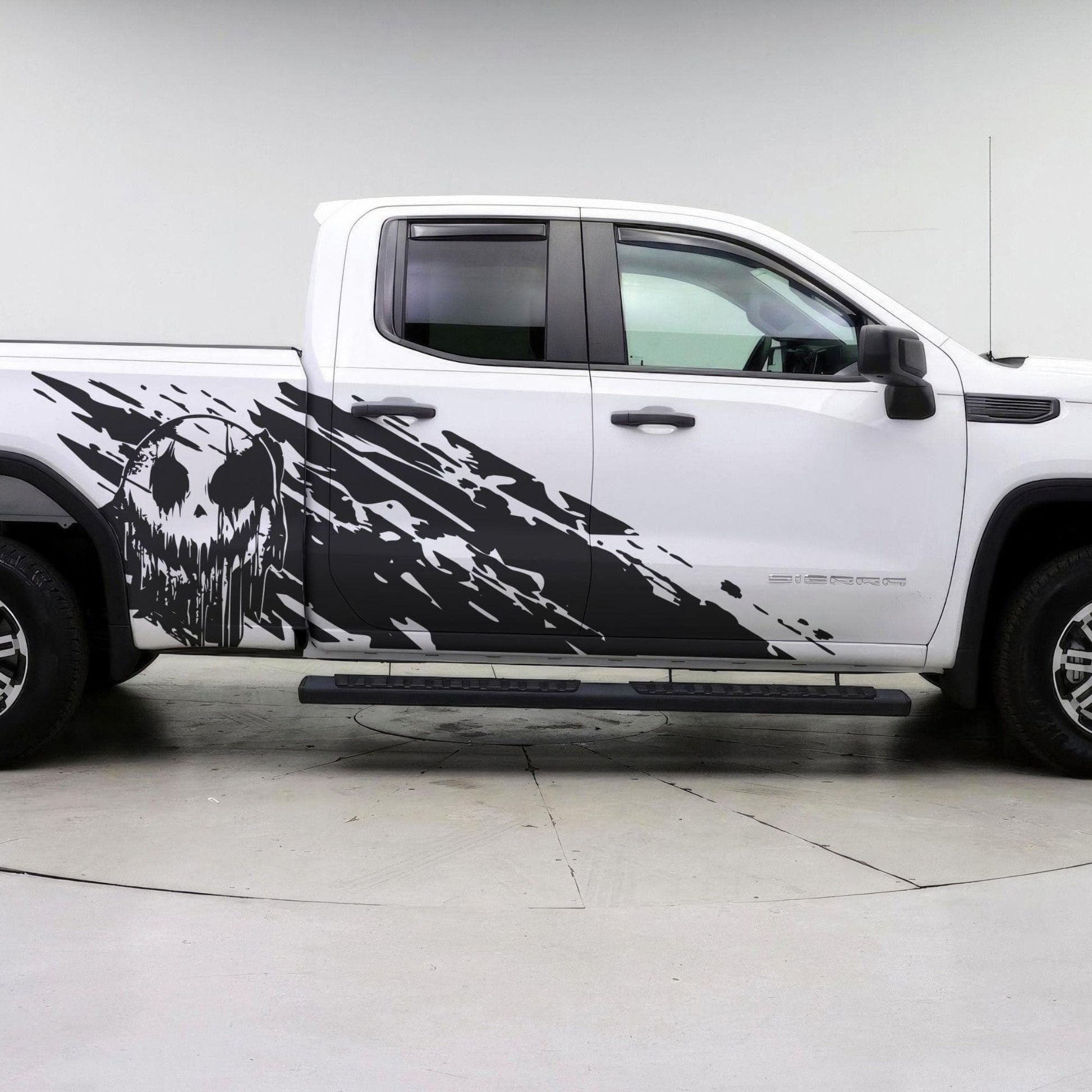 Evil Smiling Face Mud Splash Truck Decal Sticker. 6938 - Speedlogix