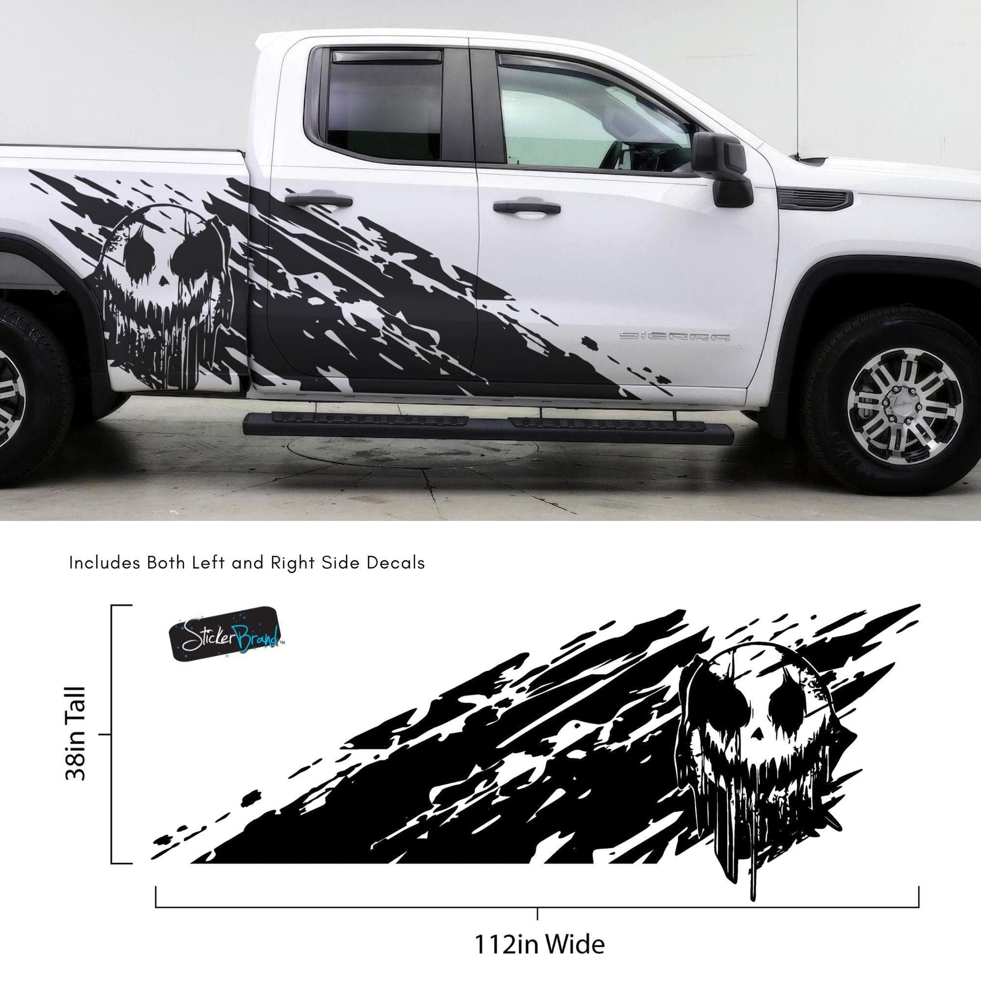 Evil Smiling Face Mud Splash Truck Decal Sticker. 6938 - Speedlogix