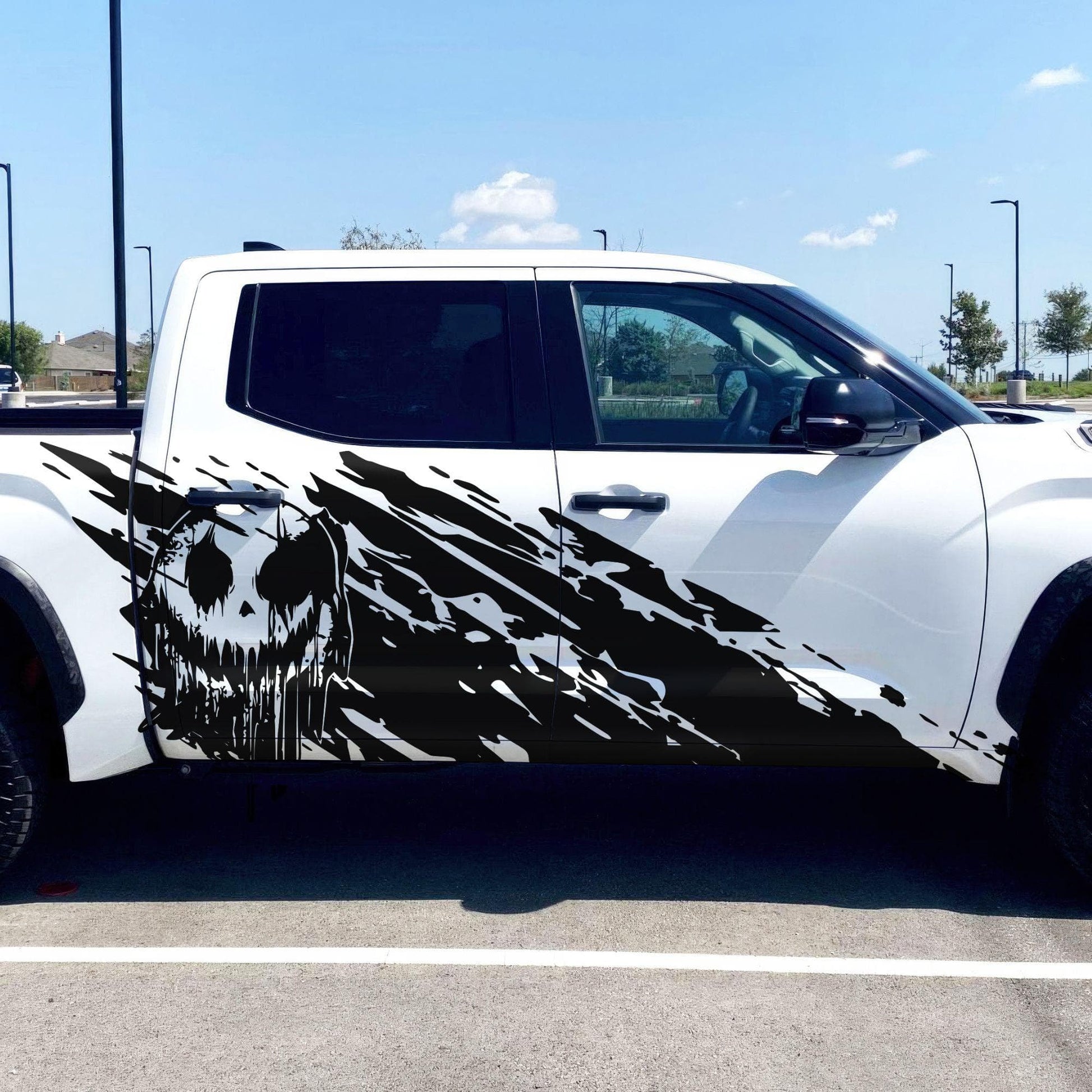 Evil Smiling Face Mud Splash Truck Decal Sticker. 6938 - Speedlogix