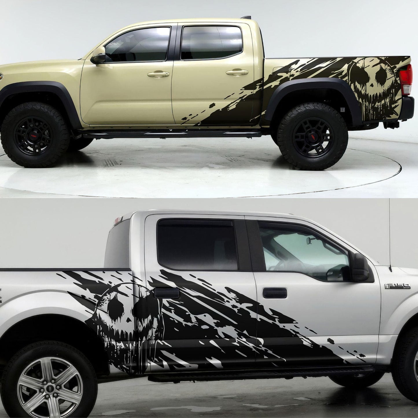 Evil Smiling Face Mud Splash Truck Decal Sticker. 6938 - Speedlogix